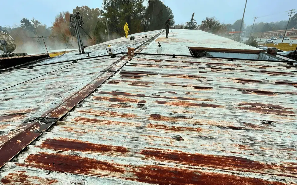 A big rusty roof in North Carolina.